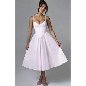 babyboo mariella midi dress in blush Medium NWT